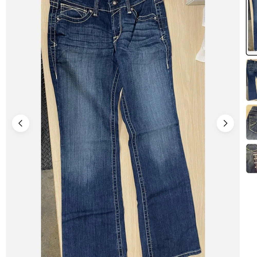 New Ariat Women’s 31R REAL Spitfire Riding Jeans Blue Embellished Stretch Denim - Picture 9 of 10